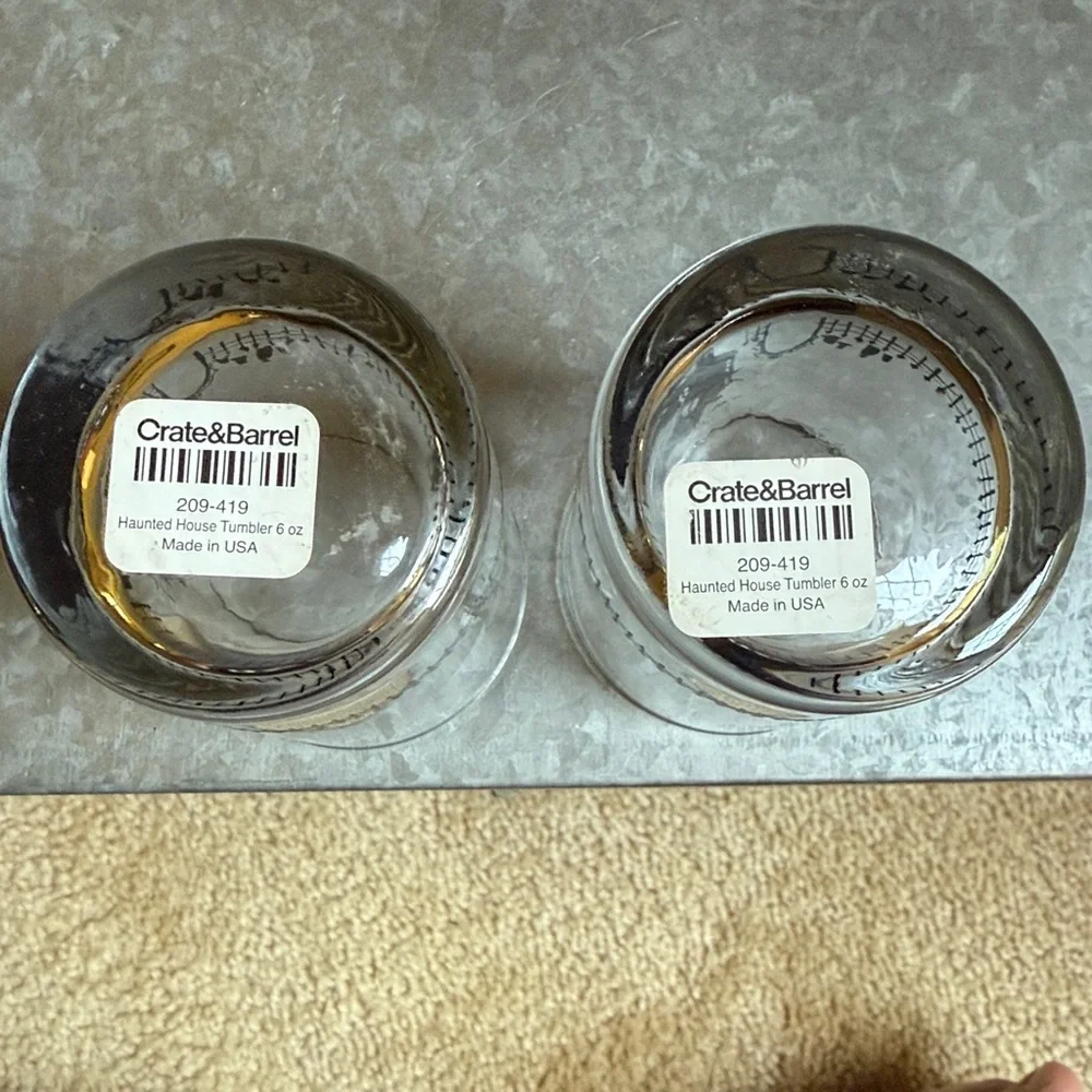 NWT! Crate & Barrel “Haunted House” Tumblers (set of 2)